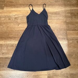 Source Unknown Navy Backless Spaghetti-Strap V-Neck Dress